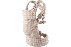 ·NEST BLANCHE· Cotton Baby Carrier for Newborns to Toddlers | Cozy Wrap with Lumbar Support | Soft Houndstooth Fabric, 7-35lbs Adjustable Fit