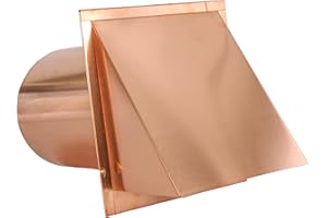 FAMCO Copper Hooded Wall Vent with Screen and Damper, Used for Air Exhaust Applications