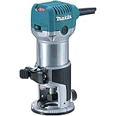 Makita 1-1/4 HP Compact Router for Precision Woodworking, Edge Profiling, Flush Trimming, Small Joinery with Laminates & Deco
