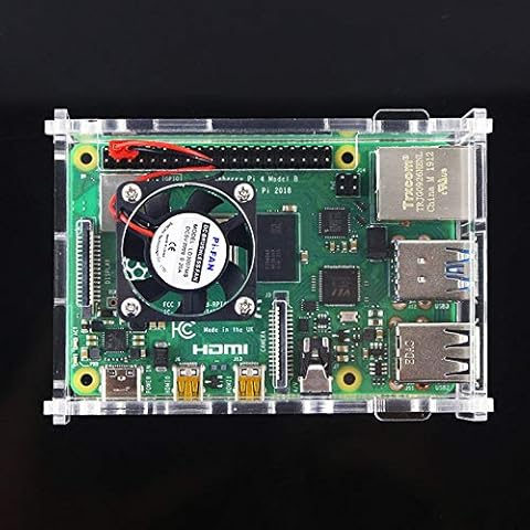 ghfcffdghrdshdfh - Carcasa de plástico ABS para Raspberry Pi 4 Modelo B con Ventilador de Color clásico