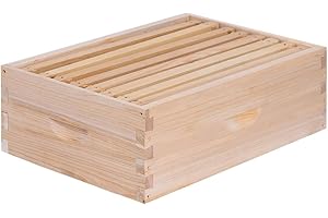 BEEINN 8 Frame Medium Super Beehive Box,Langstoth Super Honey Bee Hive Box, Include Beehive Frames and Waxed Foundations