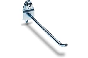 Triton Products 4" Steel Pegboard Hooks - Heavy Duty Single Rod 10-Pack Durahook, 30 Degree Bend, Fits 1/8 Inch and 1/4 Inch Duraboards and Pegboards