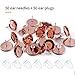 BronaGrand 50 Pieces Stainless Steel Stud Rose Gold Earring Cabochon Setting Post Cup for 12mm and 50 Pieces Clear Rubber Earring Safety Backs
