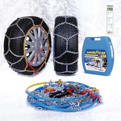 Goodyear 77936, 12 mm Passenger Car Snow Chains, TUV and ONORM Approved, Size 247, Suitable for SUV, Vans, Motorhomes and 4x4