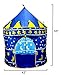 TentTrix Kids Play Tent - Indoor / Outdoor Blue Prince Castle Tent - GLOW IN THE DARK Stars & Flashlight
