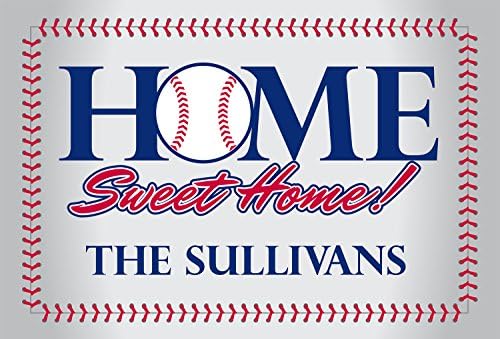 Personalized Home Sweet Home Baseball Stitch Custom Door Mat