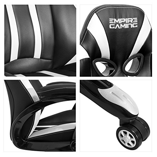 Empire-Gaming-Poltrona-Gamer-Racing-600-Series-Bianca-Modello-sedia-avvolgente-sport-Braccioli-ultra-comodi-e-morbidi