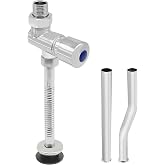 Goddessmoon 1/2inch Urinal Flush Valve Replacement Kit Manual Push Button | Manual Delay Flush with Automatic Shutoff, Durable Copper Construction, Leak-Resistant Design, Includes 3 Flush Pipes