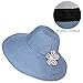Womens Floppy Summer Sun Hat Outdoor Foldable Wide Brim Beach Cap Light Denim