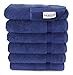 SALBAKOS 100% Turkish Cotton Hand Towel Set of 6 16x30 inch | Heirloom Quality | Hotel & Spa Collection | Ultra Soft, Super Absorbent, Long Lasting Hand Towels | Made in Turkey (Navy, 6 Hand Towels)
