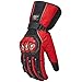 ILM Alloy Steel Motorcycle Riding Gloves Warm Waterproof Windproof for Winter Use (M, RED(Winter))