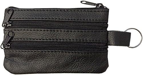 Genuine Leather Coin Purse with Key Ring