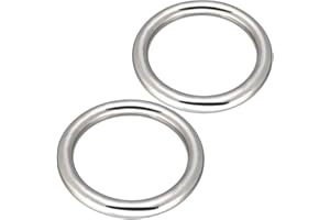 Abimars Seamless Metal O Ring 4", 2 Pack 304 Stainless Steel Rings, Solid, Heavy Duty