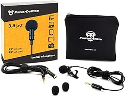 Professional Grade Lavalier Lapel Microphone ­ Omnidirectional Mic with Easy Clip On System ­ Perfect for Recording Youtube/Interview/Video Conference/Podcast/Voice Dictation/iPhone/ASMR