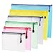 Outus 6 Pieces 6 Size Zipper File Bags Mesh Document Bag File Pouch Storage Zipper Bags for Cosmetics Offices Supplies Travel Accessories, 6 Colors