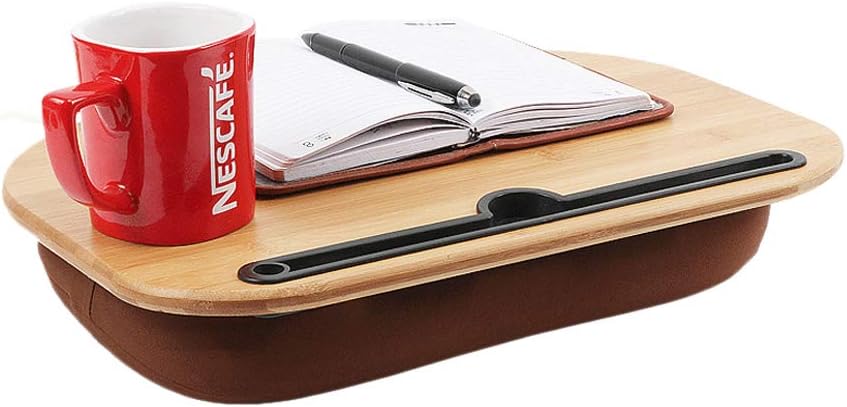 Frjjthchy Practical Lap Desk with Pillow Soft Book Stand for IPAD Books (Burlywood)