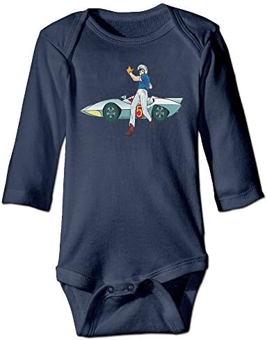 Kids Speed Racer Andy & Larry Wachowski NO 5 Car Long-sleeve Romper Jumpsuit Navy