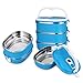 Spill Proof Dog Cat Travel Bowl Portable 304 Stainless Steel Multiple Layers Pet Water Food Storage Container with Invisible Handle for Pet Outdoor Traveling Raised Feeding (3 Layer)