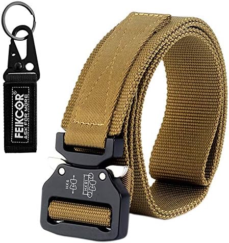 Tactical belt Military Nylon Webbing Belt with Heavy Duty Buckle for Mens