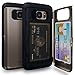 TORU CX PRO Compatible with Samsung Galaxy S7 Wallet Case - Protective Dual Layer with Hidden Card Holder, ID Slot Hard Cover & Mirror - Gunmetal