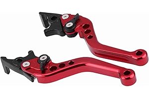 Motorbike Brake Lever,1 Pair Universal Adjustable Aluminum CNC Modification Double Disc Clutch Brake Levers for Most Motorcyc