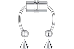 VELCARE 5-18 Pcs Nose Rings Hoops Fake Nose Ring Fake Septum Fake Lip Rings Fake Septum Piercing Fake Nose Piercing Fake Nose Hoop Double Hoop Nose Ring Fake Double Nose Ring Nose Cuffs Faux Nose Rings Clip On Cartilage Hoop Earring Magnetic Nose Ring Magnetic Septum Nose Ring