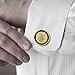 Gem Stone King 24k Yellow Gold Plated Walking Liberty Coin Cufflinks for Men 22MM in Diameter