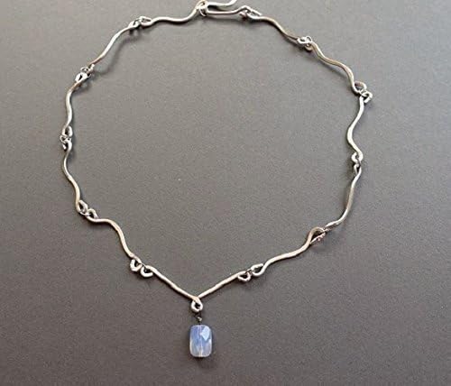 womens handmade lightweight silver tone opalite 16 in necklace