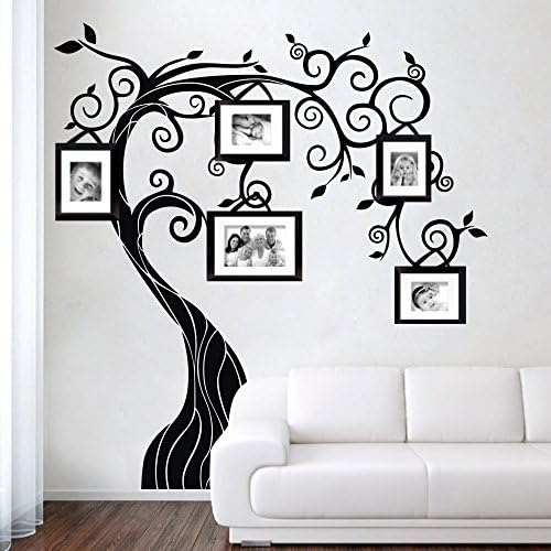Curly Tree Wall Decal Vinyl Tree Wall Sticker Family Tree Wall Decal Wall Graphic Wall Mural Home Art Decoration Black
