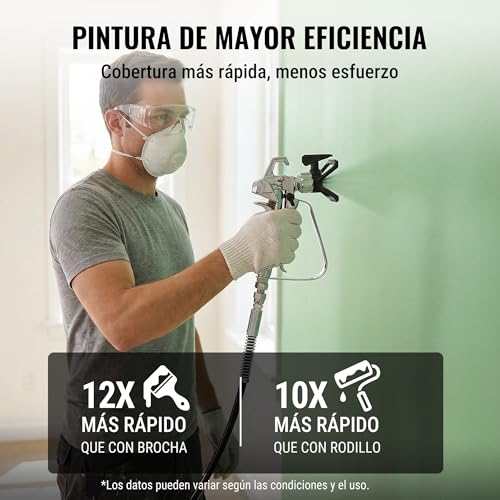 WORKPRO Electric Airless Paint Sprayer 700W, Painting Machine with 3 Adjustable Pressure Levels, Flow Rate 1.2 L/min, Max 200 Bar, for Home, Garden and Industrial Use