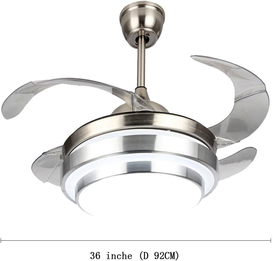 36 Inch Ceiling Fan Chandelier Invisible Fan Light Automatic