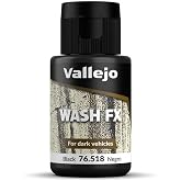 Vallejo - Wash FX | Black 35 ml. (1.18 fl.oz.) | Designed for Dark Vehicles | Visual Realism for your Projects | Brush or Airbrush Use