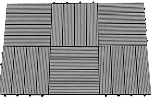 Juego de 10 baldosas de madera y plástico para patio o patio, para