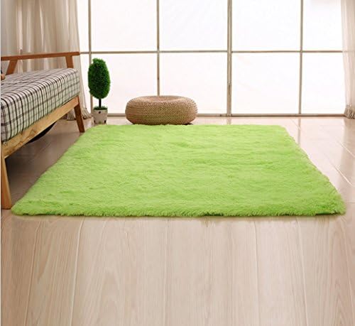 Bnxbb Ultra Soft 4Cm Thick Indoor Fluffy Thick Indoor Area Rug for Home Decor Living Room Bedroom Kitchen Dormitory Rectangle,Size:24 x 47 Inch (60Cm X 120Cm) Light Green