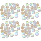 100Pcs 8mm Matte Crystal Glass Beads Mermaid Aurora Beads Moonstone Beads Bead Assortments for Jewelry Making Arts, Crafts