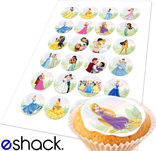 Cakeshop 24 x Disney Princess Edible Cake Toppers