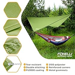Foxelli Rain Tarp – Hammock Rain Fly, 12ft