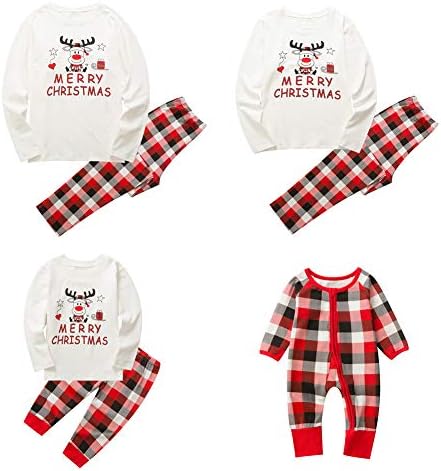 Prettyui Family Matching Christmas Pyjamas Nightwear Sleepwear Adult Kids Baby Xmas PJS Set