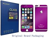Mcoolbo Electroplating Mirror Effect Screen Tempered Glass Screen Protector Whole Body Protection Anti Scratches [Front and Back] for iPhone 6 Plus & iPhone 6S Plus 5.5inch (Purple)
