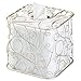 mDesign Facial Tissue Box Cover/Holder for Bathroom Vanity Countertops - White/Pearl Champagne