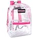Clear Backpack Heavy Duty Transparent Bookbag for Kids, Boys, Girls, School, Travel, Stadium Approved (Pink)