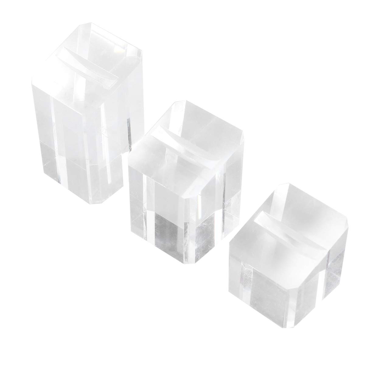 SUPVOX 3pcs Acrylic Jewelry Ring Display Stand Block Platform Ring Display Holder Showcase