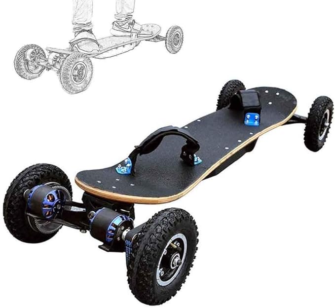 hmhm Doppelantrieb ElektroAllrad Skateboard High Power ，HochleistungsOffroadLongboard, Mit