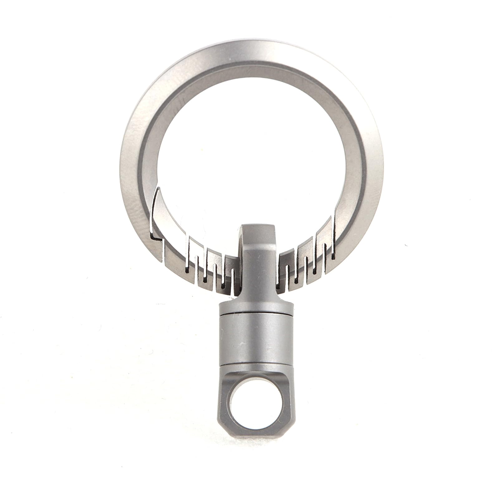 Hamans Titanium Alloy Keychain Universal Key Chain Accessory Universal Buckle for Car Keyring 360 Degree Rrotation, Grey, S