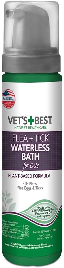 Vet's best waterless flea & tick cat bath foam Clearance