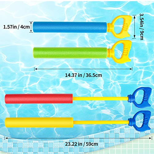 Kiztoys Water Gun for Kids Adults,4pcs Super Water Pistol Cool Summer 35cm Foam Pump Action Water Gun Toy 8m Range,Pool Beach Garden Lawn Water Fight,Gifts for Boys Girls