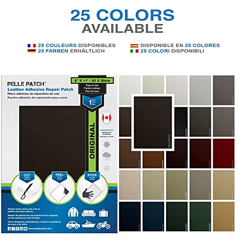 Pelle Patch Leather & Vinyl Adhesive Repair Patch 25 Colors