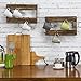 MyGift Wall Mounted Mug Rack - Burnt Wood 8-Hook Coffee Tea Cup Hanging Rack, Set of 2
