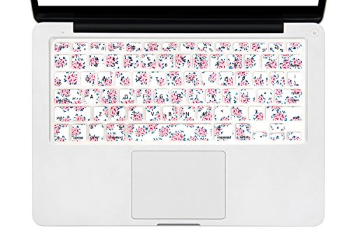 HRH Floral Flower Pattern Keyboard Cover Protector for MacBook 13" Unibody/MacBook Pro 13" 15" 17" / MacBook Pro 15 with Retina Display/Mac Wireless Keyboard/MacBook Air 13"