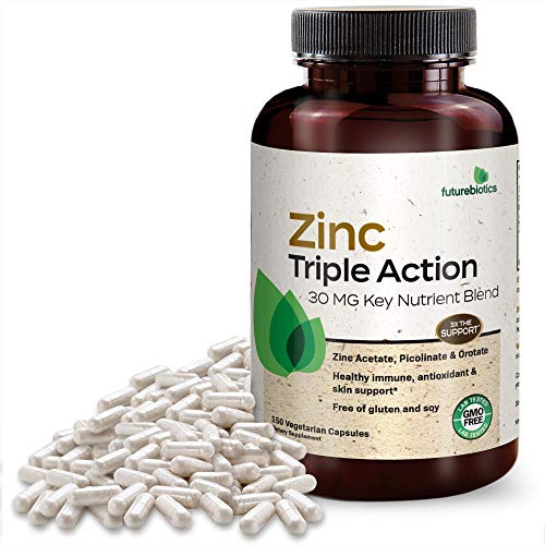 Futurebiotics Zinc Triple Action 30mg Key Nutrient Blend Immune Support